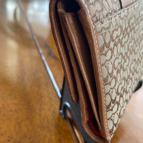 Coach Brown Signature Canvas Small Cardholder Wallet - Picture 3 of 16